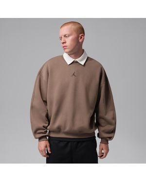 Nike Brooklyn Oversized Fleece Crew-Neck Sweatshirt - Brown