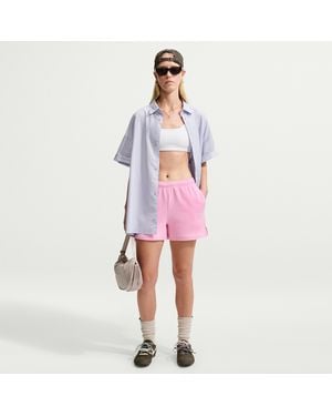 Nike Studio Fleece Lightweight Mid-Rise Shorts - Pink