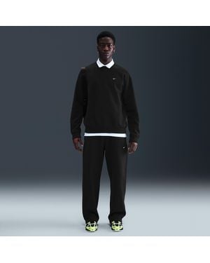 Nike Solo Swoosh Fleece Open-Hem Trousers - Black