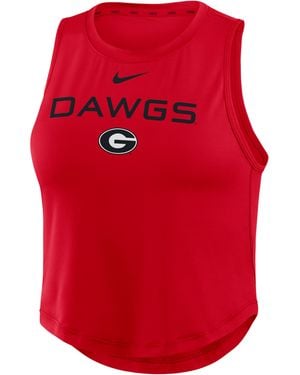 Nike Georgia One Dri-Fit Cropped Tank Top - Red