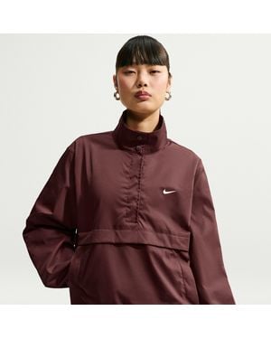 Nike Sportswear Loose 1/4-Snap Jacket - Brown
