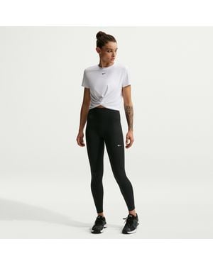 Nike One Seamless Front High-Waisted Full-Length Leggings - Black
