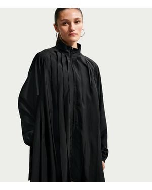 Nike Sportswear Oversized Long-Sleeve Pleated Mini Dress - Black