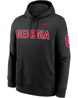 Nike Georgia Sideline Club College Pullover Hoodie - Black