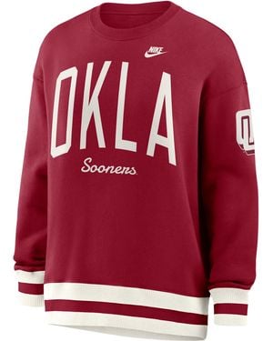 Nike Oklahoma Legacy Nike College Pullover Crew - Red