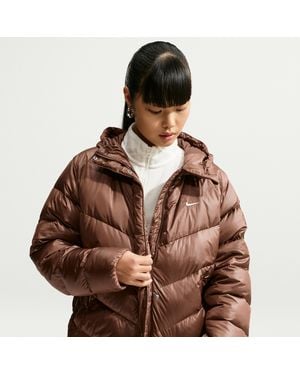 Nike Sportswear Windpuffer Loose Storm-Fit Hooded Down Jacket - Brown