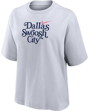 Nike Swoosh Cities Dallas Short-Sleeve Boxy T-Shirt - Blue