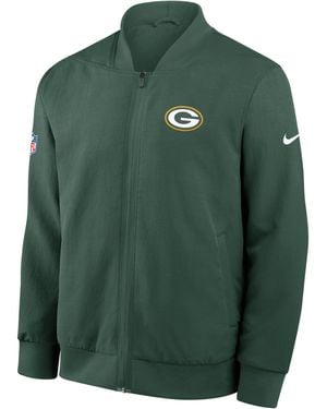 Nike Bay Packers Sideline Nfl Full-Zip Bomber Jacket - Green