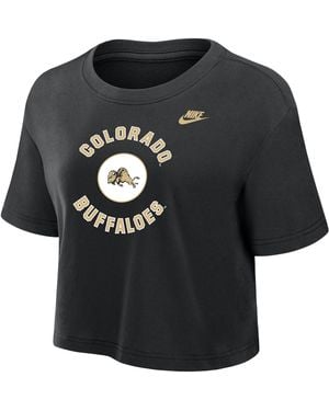 Nike Colorado Buffaloes Dri-Fit Cropped T-Shirt - Black