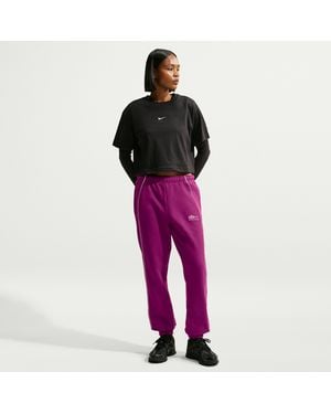 Nike Studio Fleece Medium Weight Mid-Rise Cuffed Pants - Red
