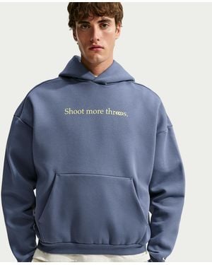Nike Caitlin Clark Standard Issue Therma-Fit Brushed Basketball Pullover Hoodie - Blue