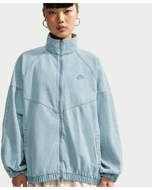 Nike Windrunner Oversized Denim Jacket - Blue