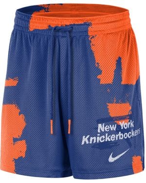 Nike New York Knicks Courtside Jordan Dri-Fit Nba Mesh Practice Shorts - Blue