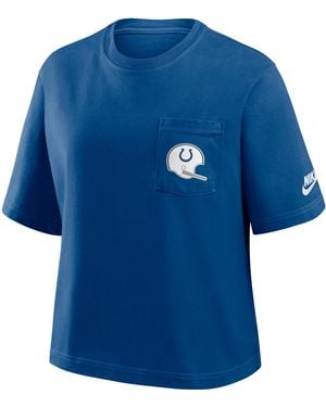 Nike Indianapolis Colts Rewind Pocket Boxy Nfl T-Shirt - Blue