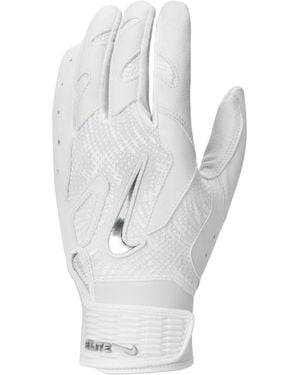 Nike Alpha Elite 2.0 Baseball Batting Gloves - White