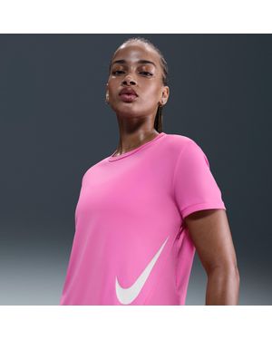 Nike Tempo Swoosh Run Dri-Fit Short-Sleeve Running Top - Pink