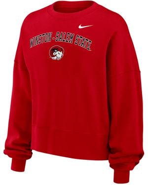 Nike College (Winston-Salem State) Phoenix Fleece Crewneck Sweatshirt - Red
