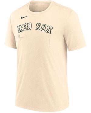 Nike Boston Sox Wordmark Mlb T-Shirt - Natural