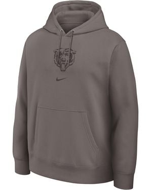 Nike Chicago Bears Washed Club Nfl Pullover Hoodie - Gray