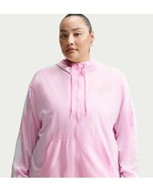 Nike Sportswear Classic Wovens Loose Uv Hooded Jacket (Plus Size) - Pink