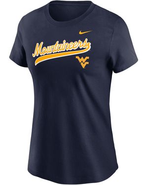 Nike West Virginia Athletic Prep Arch Local Script College T-Shirt - Blue