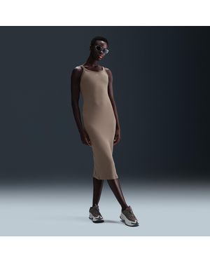 Nike Sportswear Chill Knit Tight Mini-Rib Tank Top Dress - Blue