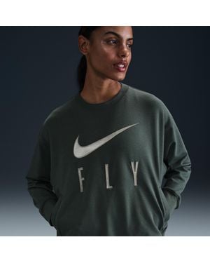 Nike Swoosh Fly Dri-Fit French Terry Crew-Neck Basketball Sweatshirt - Green