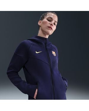 Nike F.C. Barcelona Tech Windrunner Football Fleece Full-Zip Hoodie - Blue