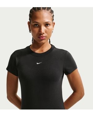 Nike Sportswear Club Chill Knit Mod Crop T-Shirt - Black