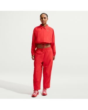 Nike Sportswear Oversized High-Waisted Woven Pants - Red