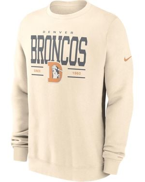 Nike Denver Broncos Club Nfl Pullover Crew - Natural