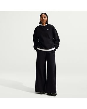 Nike Studio Fleece Heavyweight Mid-Rise Wide-Leg Pants - Black