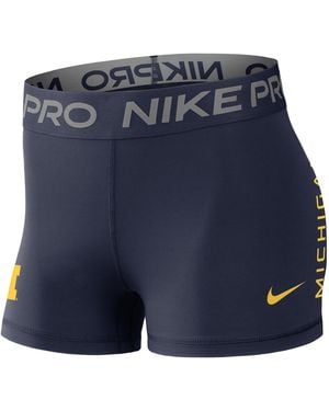 Nike Michigan Pro Dri-Fit College Mid-Rise Shorts - Blue