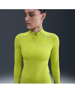 Nike Swift Therma-Fit Adv 1/4-Zip Running Top With Reflective Accents - Green