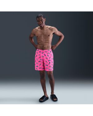 Nike Swim Breaker 7" Brief-Lined Volley Shorts - Pink