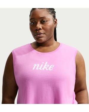 Nike Sportswear Club Loose Cropped Tank Top (Plus Size) - Pink