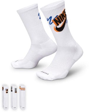Nike Calze Everyday Plus Di Media Lunghezza (3 Paia) - Bianco