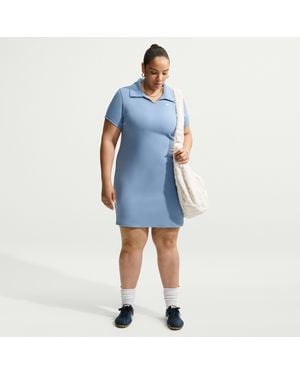 Nike Sportswear Chill Knit Slim Polo Dress (Plus Size) - Blue