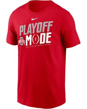 Nike Ohio State 2025/26 College Football Playoff Bound Pass Protection College T-Shirt - Red