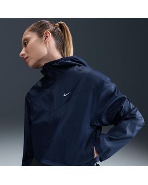 Nike Sportswear Windrunner Ruimvallend Geweven Damesjack Met Capuchon - Blauw