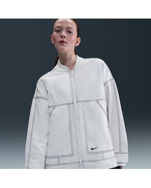 Nike Sportswear Oversized Cargojack Met Graphic Voor - Blauw