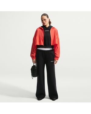 Nike Studio Fleece Medium Weight Mid-Rise Wide-Leg Pants - Red
