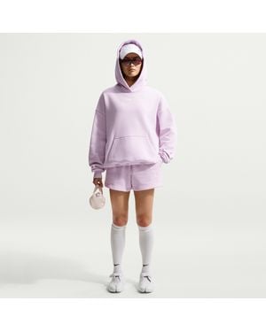 Nike Studio Fleece Weight Mid-Rise Shorts - Purple