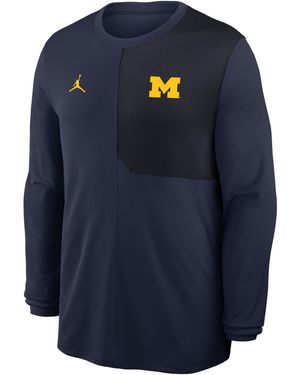 Nike Michigan Sideline Coach Brand Dri-Fit College Long-Sleeve Top - Blue