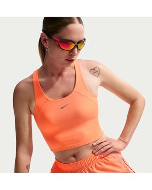 Nike Tempo Medium-Support Cropped Sports Bra Tank Top - Orange