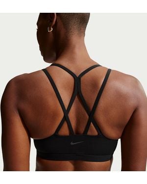 Nike Zenvy Strappy Light-Support Padded Sports Bra - Brown