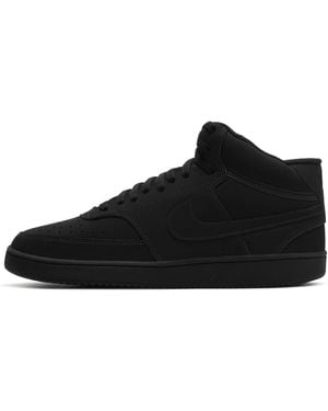 Nike Court Vision Mid Shoes - Black