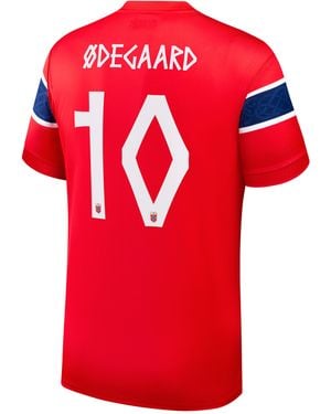 Nike Martin Ã¿Degaard Norway National Team 2026 Stadium Home Dri-Fit Soccer Jersey - Red