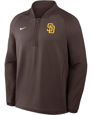 Nike San Diego Padres Authentic Collection Dri-Fit Mlb 1/2-Zip Long-Sleeve Top - Brown