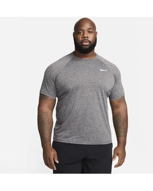 Nike Swim Hydroguard Essential Dri-Fit Uv Short Sleeve Top (Big & Tall) - Gray